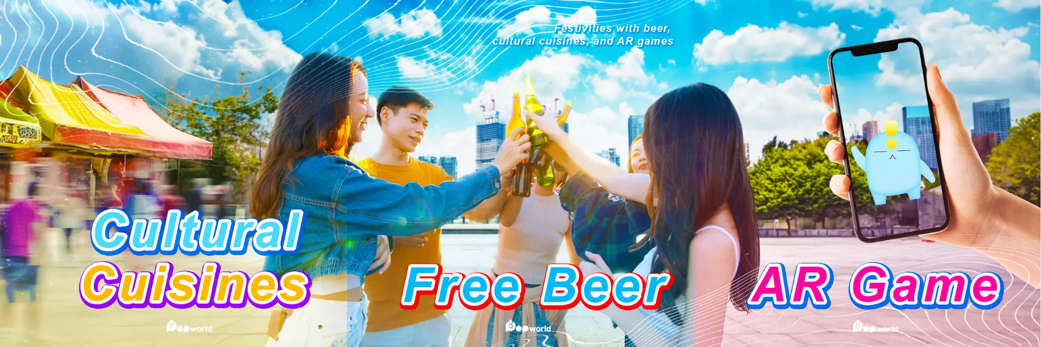 Festivities with beer, cultural cuisines, and AR games